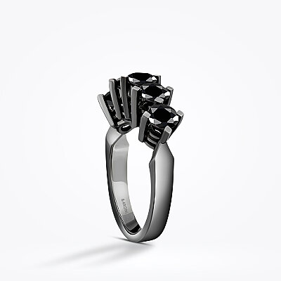 1.55 Karat Siyah Taşlı Beştaş Yüzük - Baroni Diamond (1)