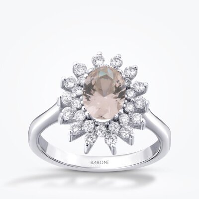 1.64 Karat Pırlanta Morganit Yüzük - Baroni Diamond
