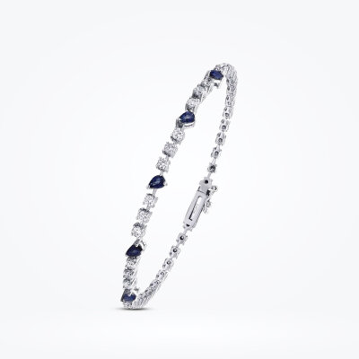 1.66 Karat Pırlantalı Safir Bileklik - 2