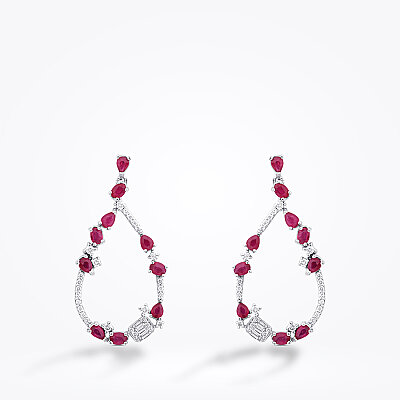 1.75 Karat Pırlanta Damla Yakut Trend Küpe - Baroni Diamond (1)