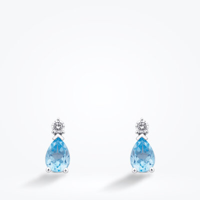 1.83 Karat Pırlanta Blue Topaz Küpe - Baroni Diamond (1)