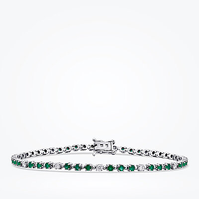 1.89 Karat Pırlanta Zümrüt Bileklik - Baroni Diamond