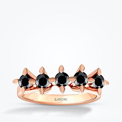 1.94 Karat Siyah Taşlı Beştaş Yüzük - Baroni Diamond
