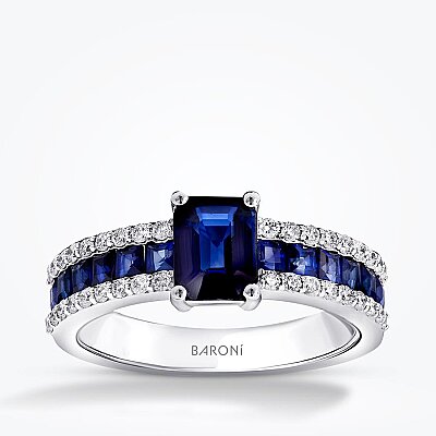 1.95 Karat Pırlanta Safir Yüzük - Baroni Diamond