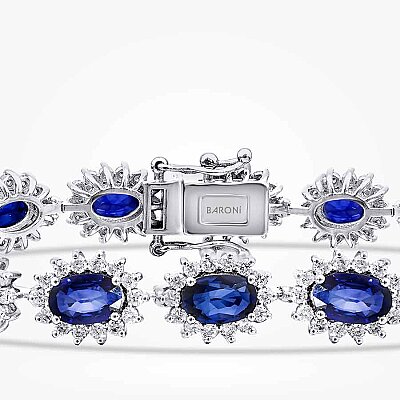 10.01 Karat Pırlanta Safir Bileklik - Baroni Diamond (1)