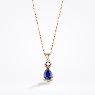 1.00 Karat Elmas Safir Kolye - Baroni Diamond