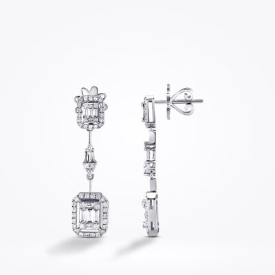 1.00 Karat Pırlanta Baget Küpe - Baroni Diamond