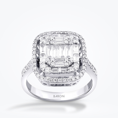 1.01 Karat Pırlanta Baget Yüzük - Baroni Diamond