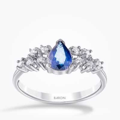 1.01 Karat Pırlanta Safir Yüzük - Baroni Diamond