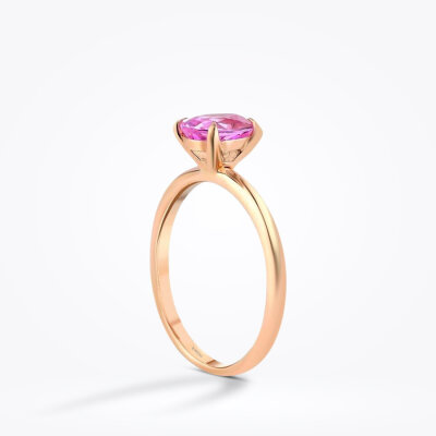 1.03 Karat Pembe Safir Damla Yüzük - Baroni Diamond (1)