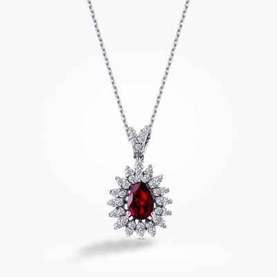 1.03 Karat Pırlanta Yakut Damla Kolye - Baroni Diamond (1)