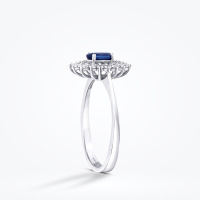1.04 Karat Pırlanta Lotus Safir Yüzük - Baroni Diamond (1)