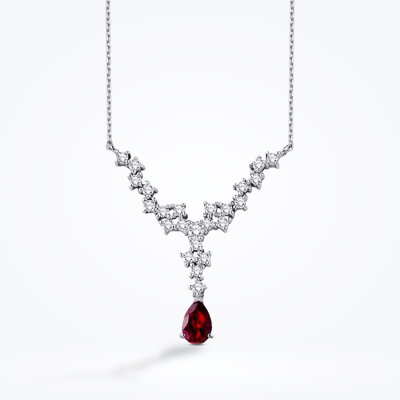 1.04 Karat Pırlanta Yakut Damla Kolye - Baroni Diamond (1)