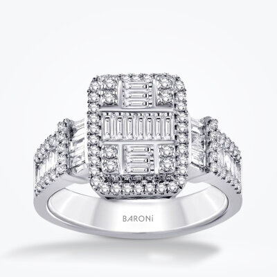 1.06 Karat Pırlanta Baget Yüzük - Baroni Diamond