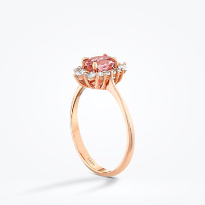 1.06 Karat Pırlanta Morganit Yüzük - Baroni Diamond (1)