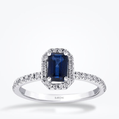 1.08 Karat Pırlanta Safir Yüzük - Baroni Diamond