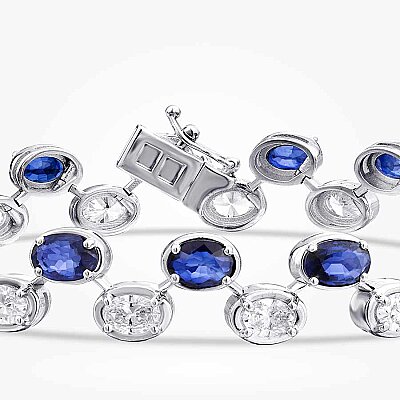 11.49 Karat Pırlanta Safir Bileklik - 2