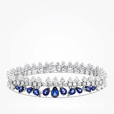 11.97 Karat Pırlanta Safir Bileklik - Baroni Diamond