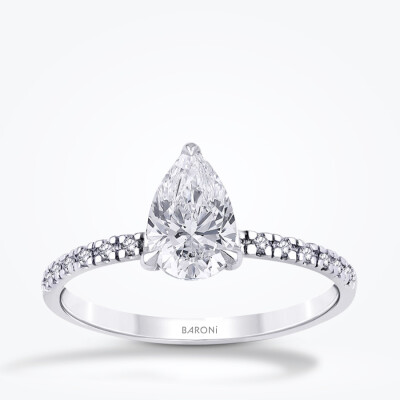 1.12 Karat Pırlanta Damla Tektaş Yüzük - Baroni Diamond