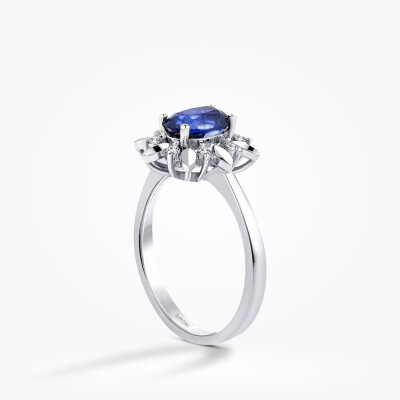1.12 Karat Pırlanta Safir Yüzük - Baroni Diamond (1)