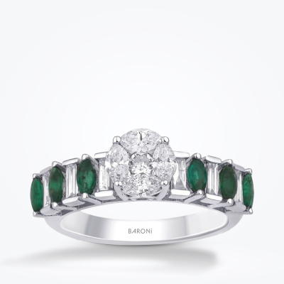 1.12 Karat Pırlanta Zümrüt Yüzük - Baroni Diamond
