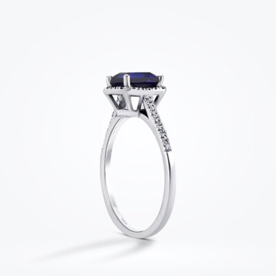 1.13 Karat Pırlanta Baget Safir Yüzük - Baroni Diamond (1)