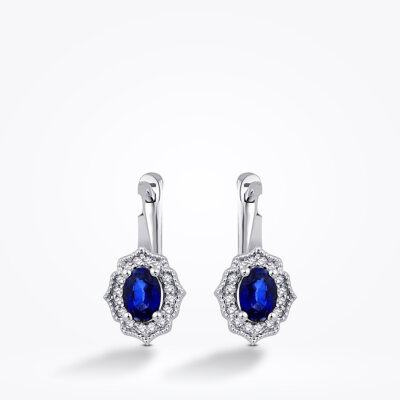 1.15 Karat Pırlanta Safir Küpe - Baroni Diamond (1)