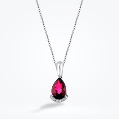 1.13 Karat Pırlanta Yakut Kolye - Baroni Diamond