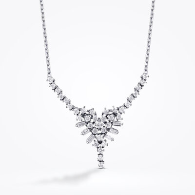 1.14 Karat Pırlanta Baget Kolye - Baroni Diamond