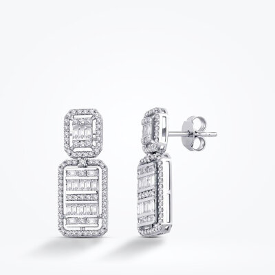 1.14 Karat Pırlanta Baget Küpe - Baroni Diamond