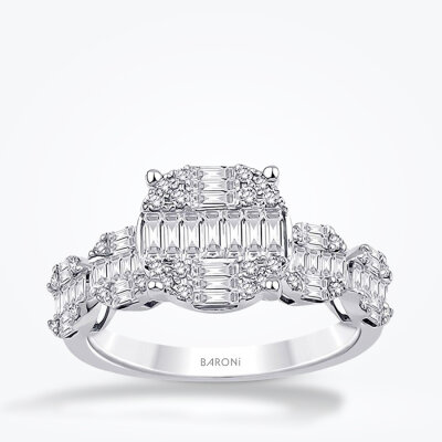1.14 Karat Pırlanta Baget Yüzük - Baroni Diamond