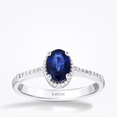 1.15 Karat Pırlanta Safir Yüzük - Baroni Diamond