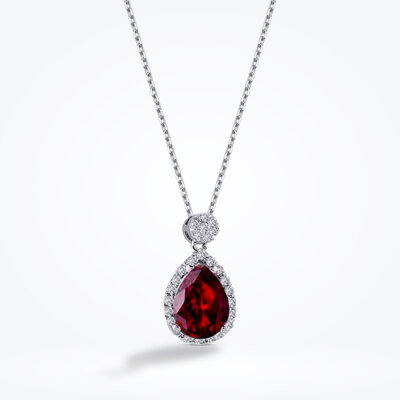 1.15 Karat Pırlanta Yakut Damla Kolye - Baroni Diamond (1)