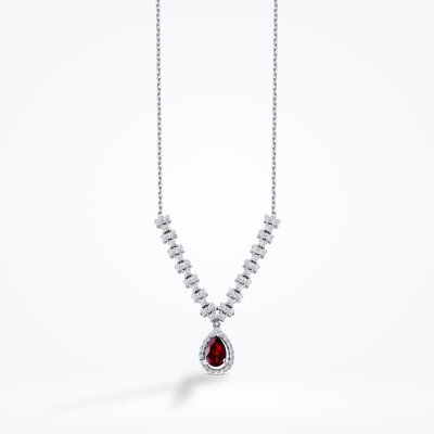 1.22 Karat Pırlanta Yakut Kolye - Baroni Diamond