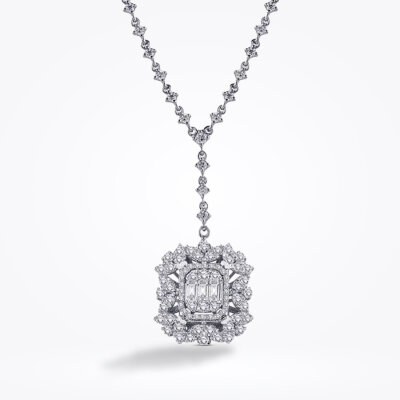 1.26 Karat Pırlanta Baget Kolye - Baroni Diamond