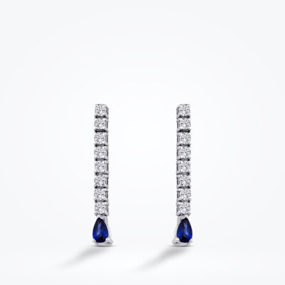 1.28 Karat Pırlanta Safir Küpe - Baroni Diamond (1)