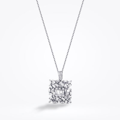 1.29 Karat Pırlanta Baget Kolye - Baroni Diamond (1)