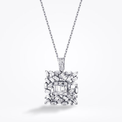 1.29 Karat Pırlanta Baget Kolye - Baroni Diamond