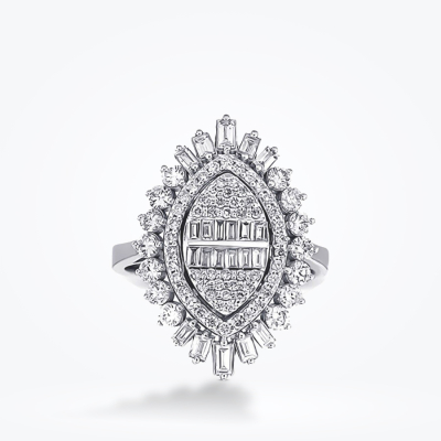 1.32 Karat Pırlanta Baget Yüzük - Baroni Diamond