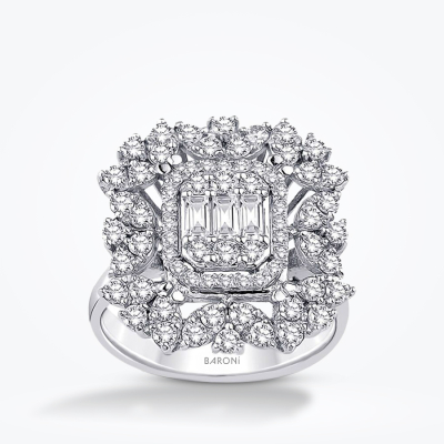1.36 Karat Pırlanta Baget Yüzük - Baroni Diamond