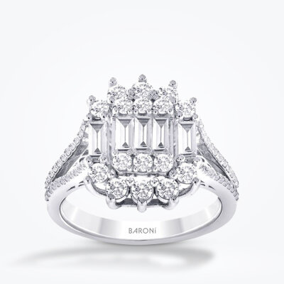 1.36 Karat Pırlanta Baget Yüzük - Baroni Diamond