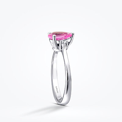 1.36 Karat Pırlanta Pembe Safir Yüzük - Baroni Diamond (1)