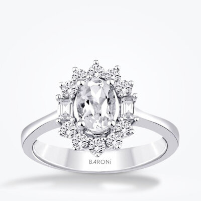 1.36 Karat Pırlanta Topaz Yüzük - Baroni Diamond