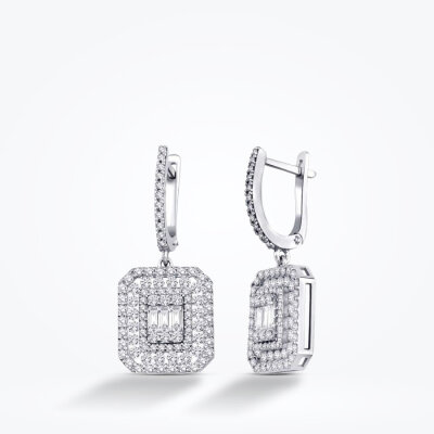 1.48 Karat Pırlanta Baget Küpe - Baroni Diamond