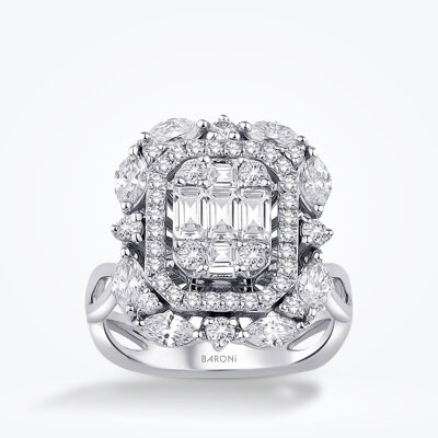 1.44 Karat Pırlanta Baget Yüzük - Baroni Diamond