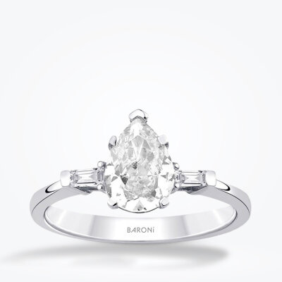 1.49 Karat Pırlanta Topaz Damla Yüzük - Baroni Diamond