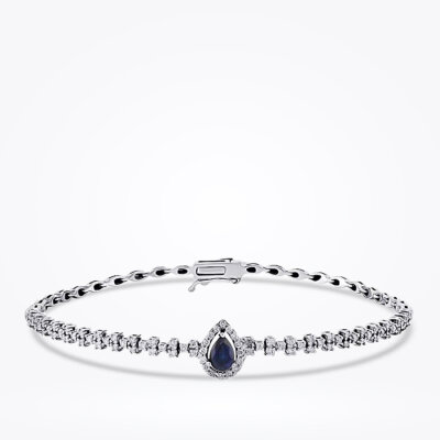 1.50 Karat Pırlanta Safir Bileklik - Baroni Diamond