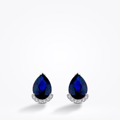 1.55 Karat Pırlanta Safir Küpe - Baroni Diamond (1)
