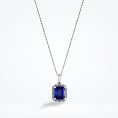 1.67 Karat Pırlanta Safir Kolye - Baroni Diamond