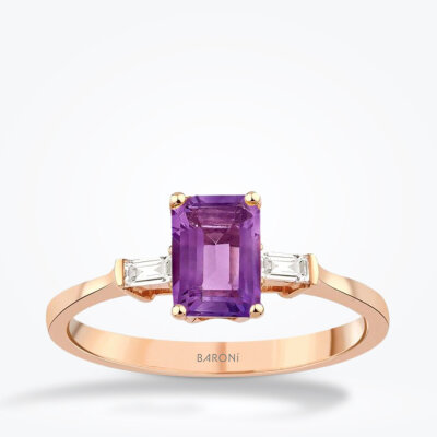1.68 Karat Pırlanta Ametist Yüzük - Baroni Diamond